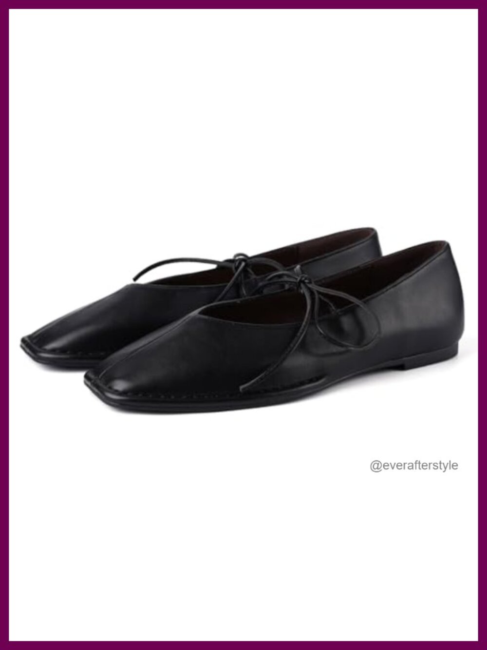 Women's Square Toe Ballet Flats Faux Leather Lace-Up Comfort Mary Janes